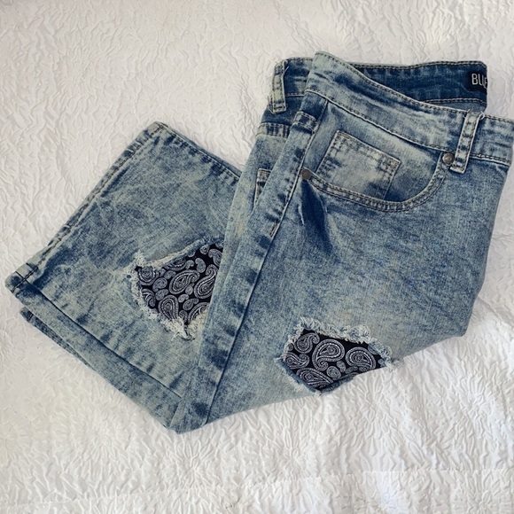 Blue Cult Men's Distressed Stretch Denim Jean Shorts - Picture 1 of 10